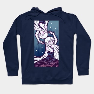 Butterfly, Connection, Anime, Girls, Digital Painting Hoodie